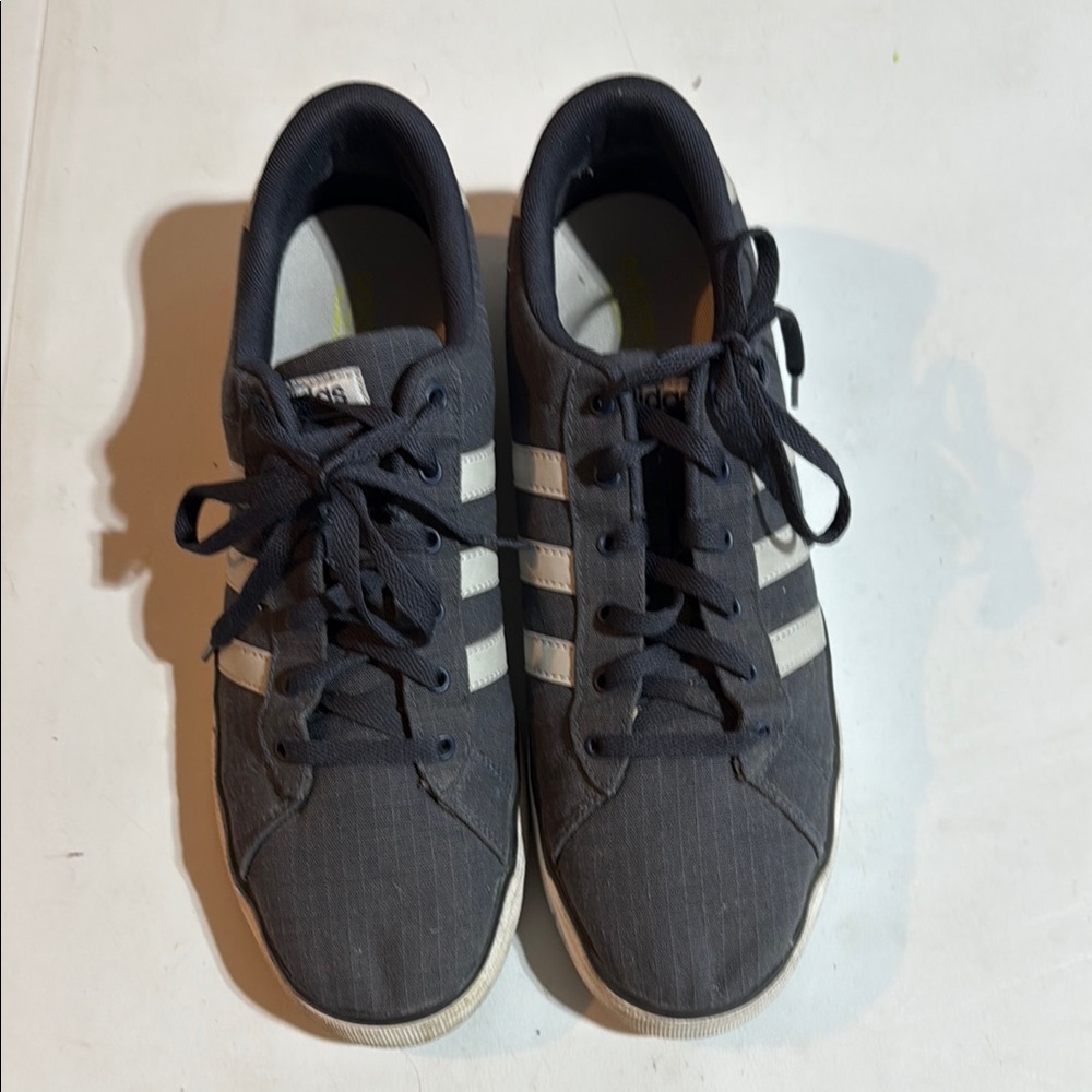 Adidas Navy Sneakers with White Stripes